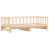 ZNTS Day Bed with Trundle without Mattress 90x190 cm Single Solid Wood 836162