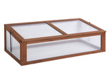 Wooden Cold Frame, Small Polycarbonate Greenhouse for Plants with Openable & Tilted Top Cover, T3398P322166