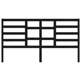 Bed Headboard Black 186x4x104 cm Solid Wood Pine 818159