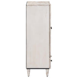 High Board with Shelf White 60 x 33.5 x 100 cm Solid Mango Wood 4018398
