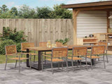 Garden Dining Set 9 pcs Grey Solid Acacia Wood 3365470