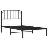 Metal Bed Frame without Mattress with Headboard Black 100x200cm 373882