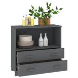 Sideboard HAMAR Dark Grey 85x35x80 cm Solid Wood Pine 340498