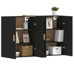 Wall Mounted Cabinets 2 pcs Black Engineered Wood 3197874