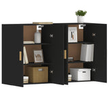 Wall Mounted Cabinets 2 pcs Black Engineered Wood 3197874