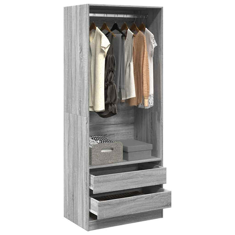 Wardrobe Grey Sonoma 80x50x200 cm Engineered Wood 3307752
