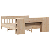 ZNTS Bookcase Bed without Mattress 180x200 cm Super King Solid Wood Pine 3323173
