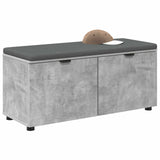 Hall Bench with Cushion Concrete Grey 100 x 38 x 46 cm 891491