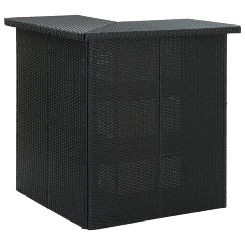 ZNTS Corner Bar Table Black 100x50x105 cm Poly Rattan 313481