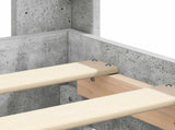 Bed Frame with Storage and Headboard Concrete Grey 135 x 190 cm 3413956