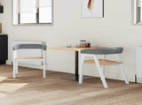 Dining Chairs 2 pcs White 54 x 57 x 73 cm Solid Rubber Wood 42020425