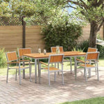 Garden Dining Set 7 pcs Grey and brown 200 x 90 x 75 cm 3284427