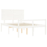 Senior Bed without Mattress White 140x200 cm Solid Wood 3195482