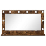 Vanity Mirror Rectangular Smoked Oak 80 x 45 x 18 cm 868321
