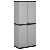 Garden Cabinet Grey and Black PVC and PP Medium 340984