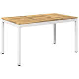 Garden Dinner Table White 141 x 80.5 x 75 cm Solid Acacia Wood 901765