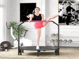 48" Foldable Mini Fitness Trampoline, with Adjustable Foam Handle, Pink T3398P349141