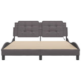 Bed Frame with LED without Mattress "Zadar" Grey 160x200 cm 3214120