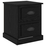 Bedside Cabinet with Drawer 2 pcs Black Oak 39 x 39 x 47.5 cm 881333