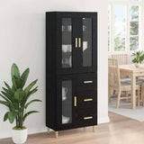 Highboard Black Oak 69.5 x 34 x 180 cm Engineered Wood 3416113