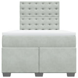 Box Spring Bed with Mattress Light Grey 120x200 cm Velvet 3290894