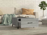 Coffee Table with Metal Legs Grey Sonoma 50x50x40 cm 817539