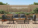 Outdoor Furniture Set 4 pcs Grey and Dark Grey Poly Rattan 42025343