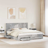 Bed Frame Concrete Grey 180 x 200 cm Engineered Wood 3411274