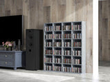 CD Storage Unit with Adjustable Shelves, 89 x 130.5 cm, Cement Grey T3398P344653