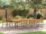 Garden Dining Set 9 pcs Grey Solid Acacia Wood 3365527