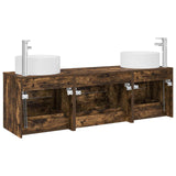 Bathroom Furniture Set 3 pcs Smoked Oak 49.5 x 44.5 x 65.5 cm 3405943