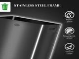 56L Dual Compartment Stainless Steel Bin, with Deodoriser Holders - Black T3398P424964