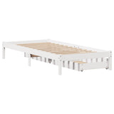 Bed Frame without Mattress White 90x200 cm Solid Wood Pine 3301431