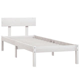 Bed Frame White Solid pinewood Single Durable Bed Frame 810113