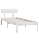 Bed Frame without Mattress White Solid Wood 90x200 cm 810133