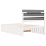 Bed Frame with Upholstered Headboard Light Grey 100 x 200 cm 877793