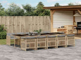 Garden Dining Set Grey PE rattan 10-seater Foldable 3210932