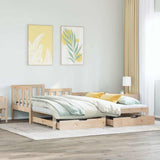 Daybed with Trundle and Drawers without Mattress 80x200 cm 3302219