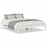 Extra Long Bed Frame without Mattress White 160x210 cm Solid Wood Pine 852409