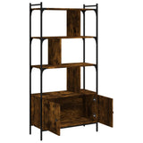 Bookcase with Doors Smoked Oak 76.5x30x154.5 cm Engineered Wood 833350