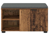 Hall Bench Old Wood 60 x 38 x 46 cm Engineered Wood and Fabric 891502