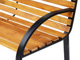 Wooden Garden Bench Park Bench 2 Seater Love Chair Outdoor Patio Porch Furniture w/ Sturdy Metal T3398P313596