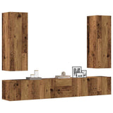 ZNTS 5 Piece TV Cabinet Set Wall-mounted Old Wood Engineered Wood 3329193