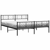 Metal Bed Frame without Mattress with Footboard Black 193x203cm 372203