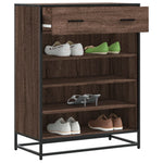 ZNTS Shoe Cabinet Brown Oak 75x38x97.5 cm Engineered Wood and Metal 3300879