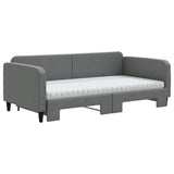 Daybed with Trundle and Mattresses Dark Grey 90x190 cm Fabric 3196888