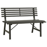 Garden Bench Black Powder-coated steel Large Durable 317135