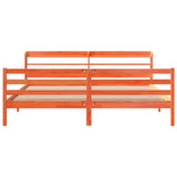 Bed Frame without Mattress Wax Brown 200x200 cm Solid Wood Pine 3306667
