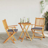 Folding Chair 2 pcs Grey 49 x 57.5 x 92cm Solid Acacia wood 42000956