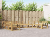 Outdoor Sofa Set 9 pcs White Solid Acacia Wood 3388228